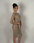 Midi dress luxury nude