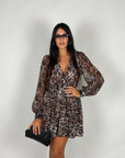 Vestito corto animalier