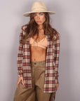 Camicia scozzese beige/rossa