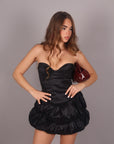 Mini dress bonton nero