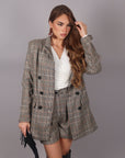 Coordinato scozzese grigio