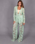 Tailleur macrame verde acqua