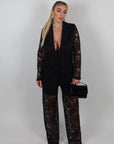 Blazer in pizzo nera