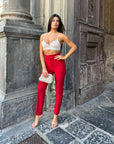 Shape Flaire Pants sigaretta bordeaux