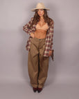 Pantalone balloon fango