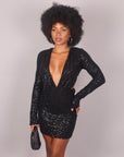 Dress Mermaid manica lunga nero