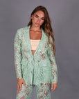 Tailleur macrame verde acqua