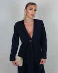 Tailleur kimono Valery blu navy