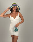 Mini dress contenitivo bianco