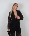 Blazer in pizzo nera
