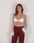 Maglia Sophia velata con applicazioni