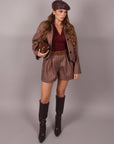 Coordinato quadri bordeaux