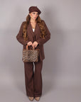 Tailleur doppiopetto gessato Brown