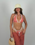Set 3 pezzi costume e pantalone quadri red