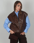 Gilet in pelle Brown