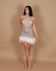 Dress luxury diamond off white