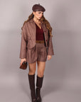 Coordinato quadri bordeaux