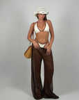 Set 3 pezzi costume e pantalone Brown