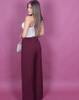 Tailleur con giacca a kimono bordeaux