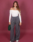Pantalone grigio con banda laterale