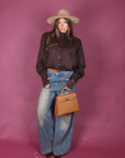 Giacca Zoe in camoscio Brown