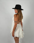 Mini dress pizzo San gallo bianco