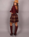 Maglia Crop in lycra bordeaux