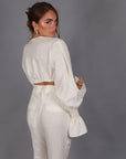 Linen flaire milk pantalone