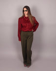 Camicia cotone con spalline bordeaux