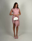 Mini dress gessato Pink