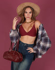 Top Triangolo basic bordeaux