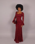 Dress in pizzo bordeaux