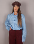 Camicia cotone con spalline celeste