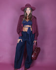 Pantalone basic blu navy