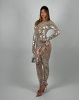 Jumpsuit luxury con frammenti specchietti
