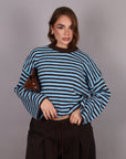 Pull mille righe azzurro
