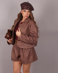 Coordinato quadri bordeaux