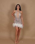 Dress luxury diamond off white