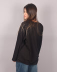 T-shirt basic in cotone nero manica lunga