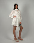 Mini dress lorena bianco in pizzo