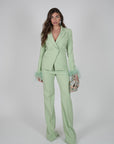 Pantalone a zampa the queen salvia