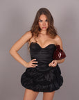 Mini dress bonton nero