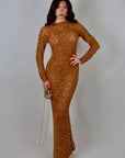 Long dress luxury diamond gold