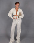 Linen flaire milk pantalone