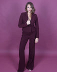 Giacca crop bordeaux