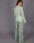 Tailleur macrame verde acqua