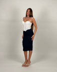 Corsetto con zip sul davanti White