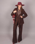 Tailleur con cintura Brown