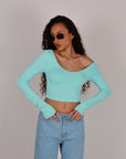 Maglia Crop tiffany