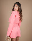 Metals Crop blazer corallo